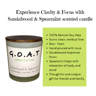 Sandalwood Spearmint Scented Natural Soy Wax Candle 